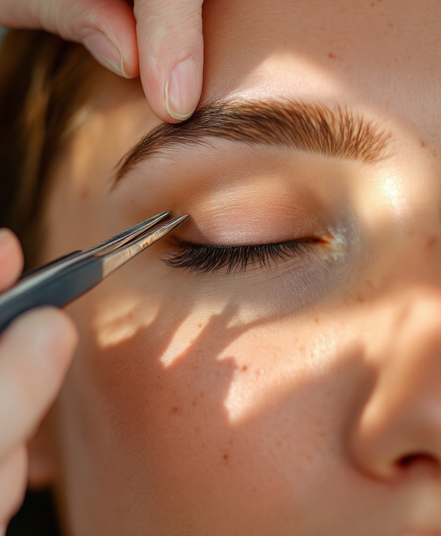 Groomed eyebrow close-up
