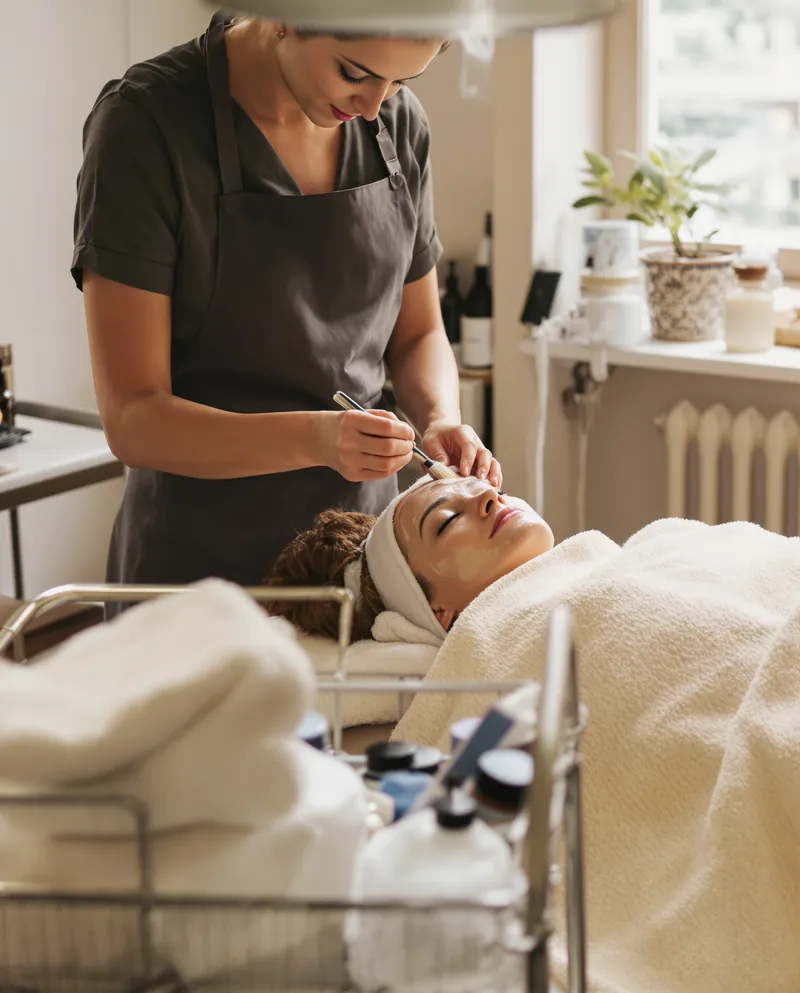 Facial treatment close-up